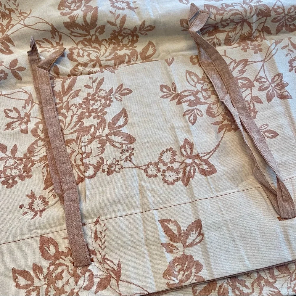 NEW Anthro Pink Floral Jacquard Queen King Linen Cotton Bedding Duvet & Sham Set